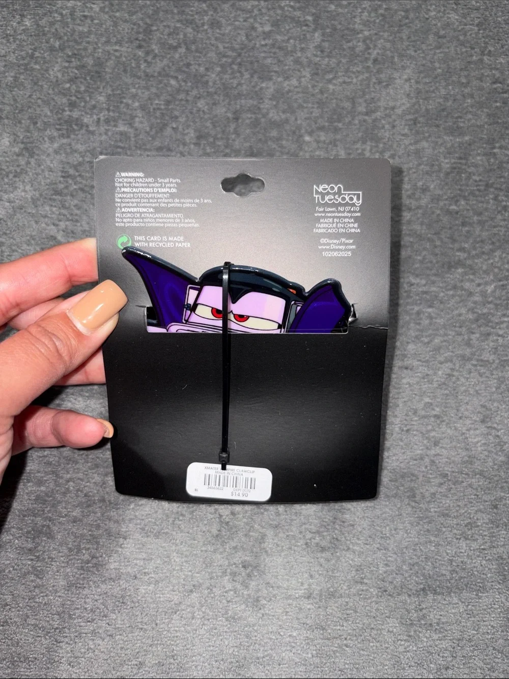 Disney- NWT Pixar Purple Vampire Tow Mater Hair Clip
